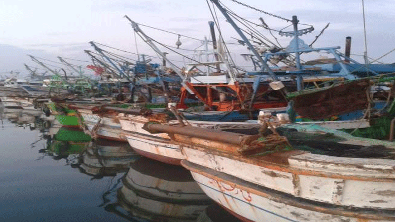 استمرار توقف حركة الملاحة والصيد بميناء البرلس وسواحل كفر الشيخ لسوء الطقس